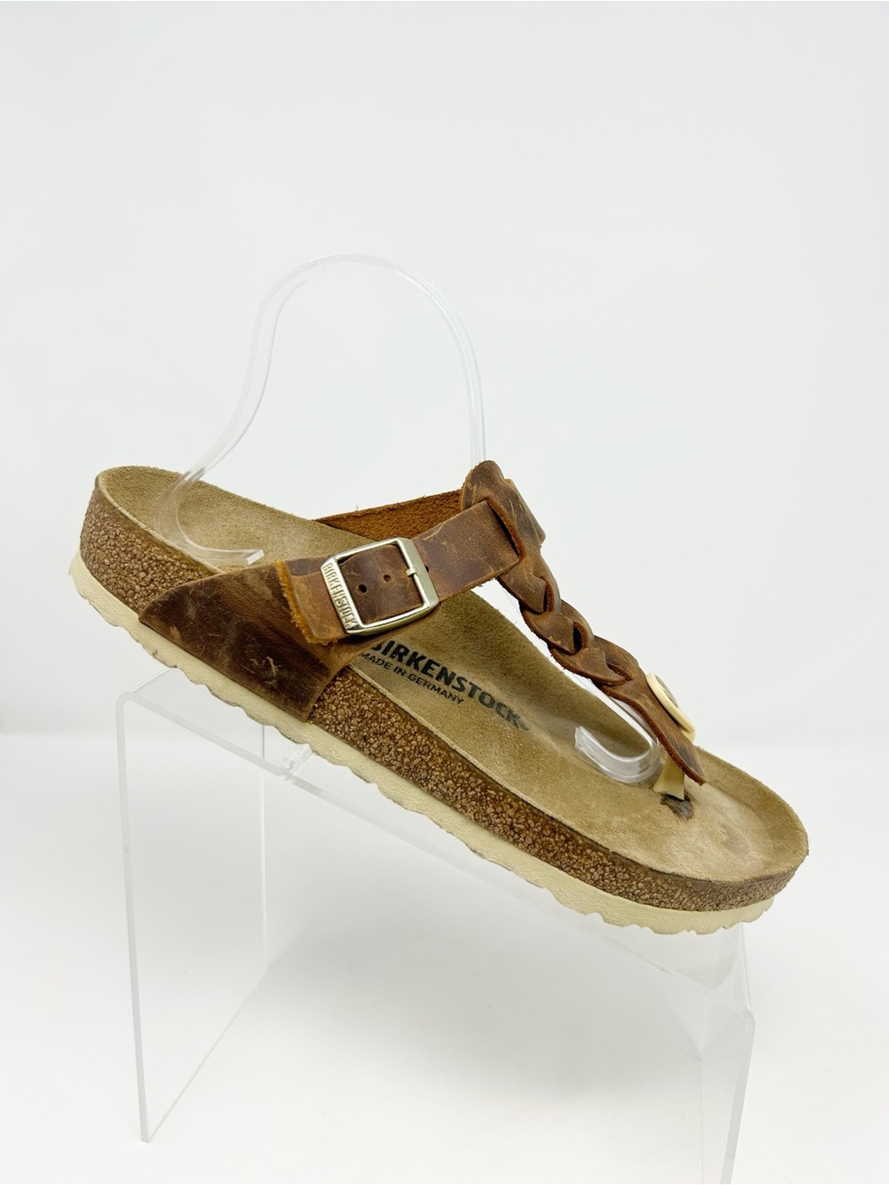 Birkenstock Gizeh Braid Womens Thong Sandals Brown Braided Strap Size 41